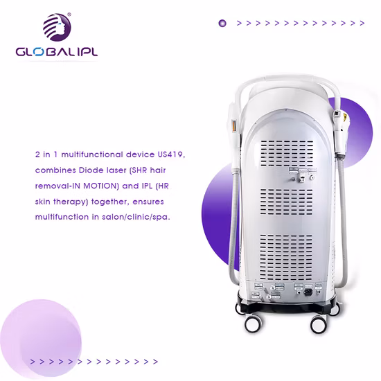 Diode Laser + IPL 2 in 1 System Beauty Salon Machine for Hair Removal